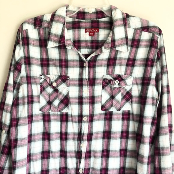 Merona Plaid Flannel Button Down - Picture 5 of 7